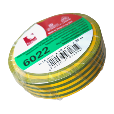 Taśma 6022 19mm/25m żółto-zielona, SCAPA